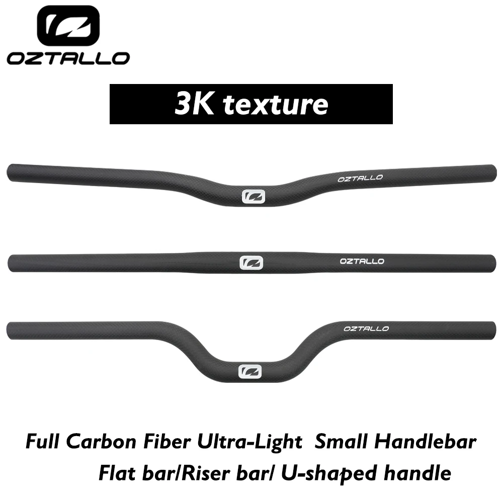 

OZTALLO carbon fiber mountain bike handlebars, ultralight bicycle handlebars, 25.4mm clamp diameter, 580mm, 3K/black paint