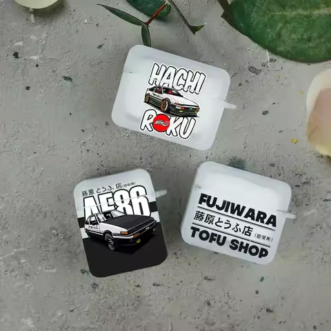 Japan Anime Fujiwara Takumi AE86 Initial D Earphone Case for Airpods 4th 3rd 2 Pro3 Cover for Airpod 2 1 Protective Shell Fundas