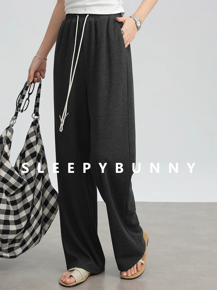 

Women’s High Waist Wide Leg Sweatpants Loose Straight Casual Lounge Pants with Drawstring Elastic Waist Lightweight Trousers