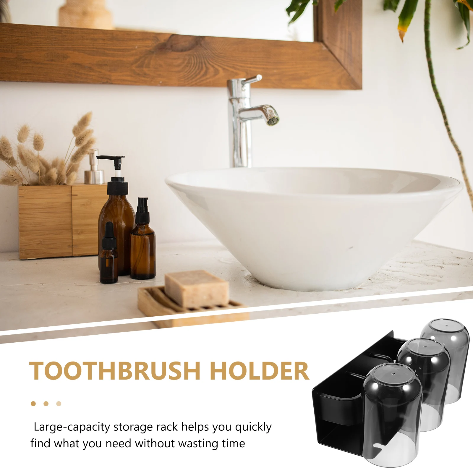 

1 set Space Aluminum Bathroom Storage Rack No Drilling Wall Mounted ganizer Toothbrush Holder PP Material Cup for Hotel