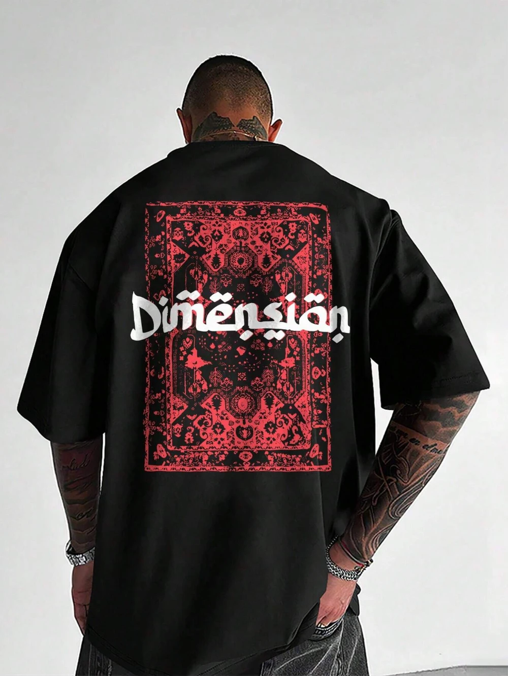 2026 Loose short-style distressed thorn wreath pattern high-quality fashionable versatile short-sleeved T-shirt