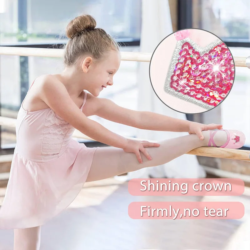 Girls Dance Gymnastics Satin Dance Shoes Ballet Slipper Flats Split Leather Sole with Elastic Bands(Toddler/Little Kid/Big Kid)