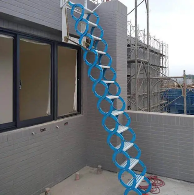 2.5-3M Cầu Thang Gấp Chữ Cầu Thang Ẩn Thang Thép Kim Loại Lớn Treo Tường Đèn Chùm Treo Tường Thang Chiều Cao Kéo Dài thang Gấp
