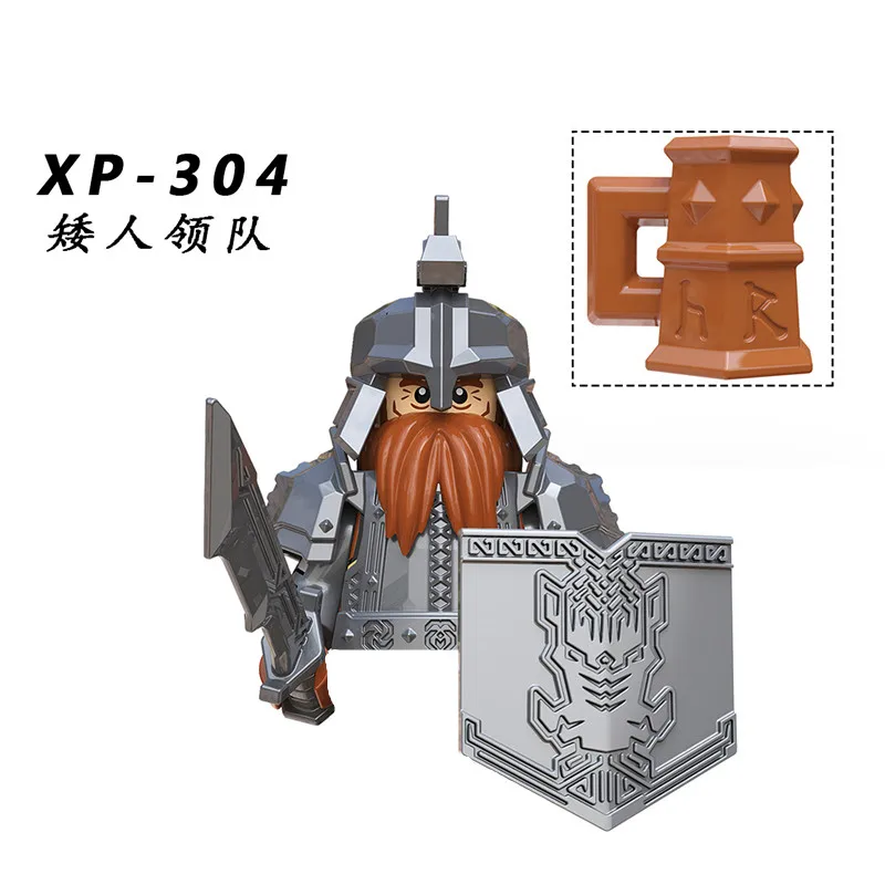 Medieval Demon World Series Dwarf Warrior Mini Action Doll Dann Iron Foot Knight Assembled Toys with Weapons Children Toys Gifts