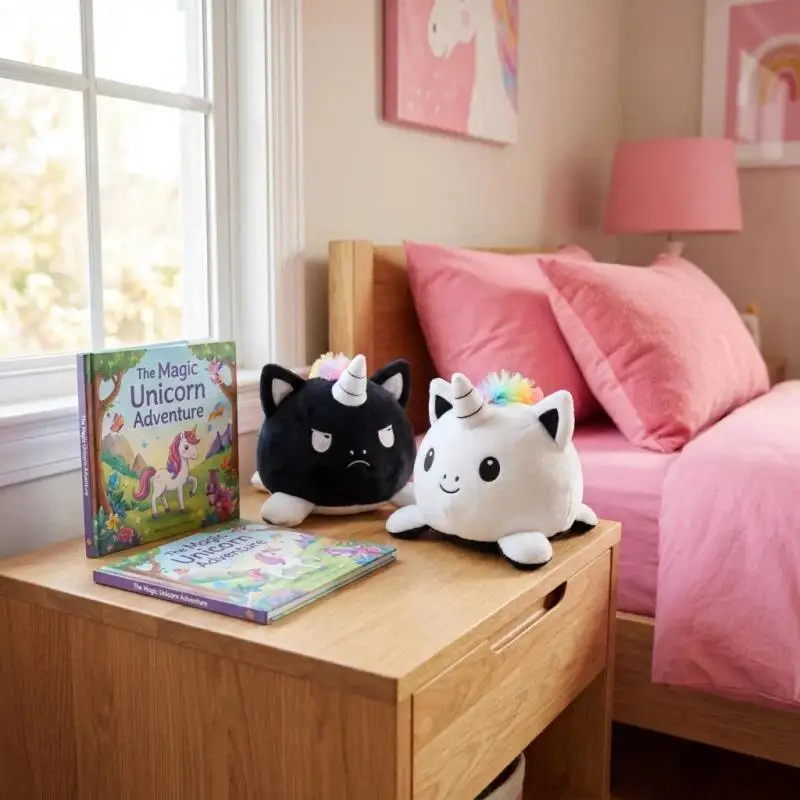 Reversible Plush Toy with Embroidered Details – Cute, Soft, Collectible Toy Suitable for Children, Teens, and Adults