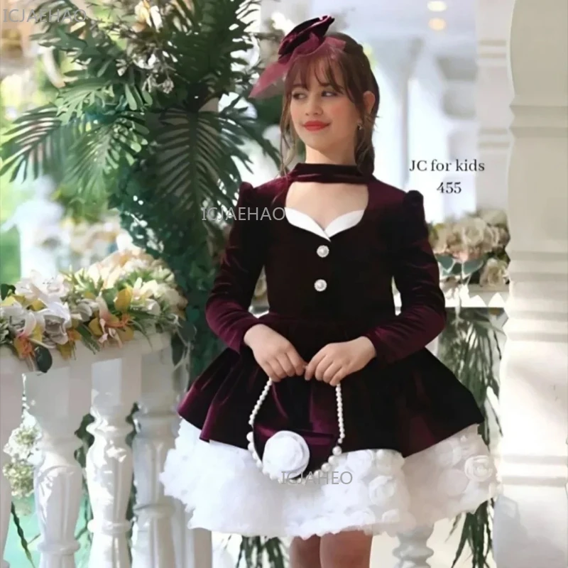2026 Girls Princess Gown Dresses Children Puffy Skirt Birthday Dress Costume Formal Party Celebration Evening Eid Kids Clothing