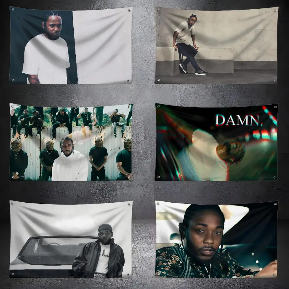 K-Kendrick Lamar Rapper Flags Custom Camping Outdoor Garden Room Bedroom Decor Party Backdrops Wall Art Family Gifts