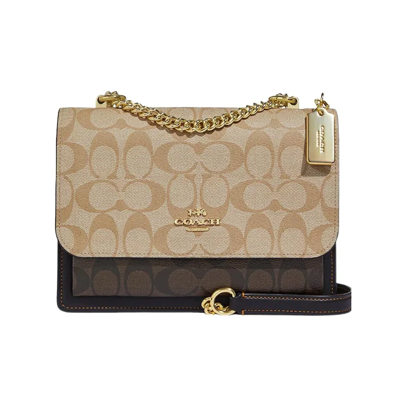 COACH Klare Artificial Leather With Cow Leather Crossbody Bag Medium Women's Light Khaki & Brown CD866-IMUOH