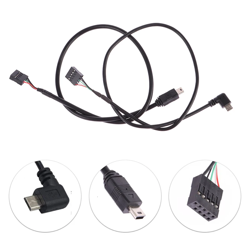 PC Computer Motherboard 9P To Micro USB To 2.54mm 5Pin USB To Micro USB Data Cord Aluminum foil + woven Mesh Cable