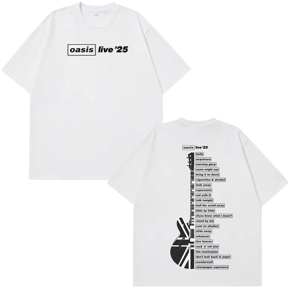 Oasis Live '25 Wembley Tour T-Shirt Fan Merch Sommer Top Männer Übergroße Hip-Hop Mode T-Shirts Komfort Casual Mann T-Shirts Top – Detail 5