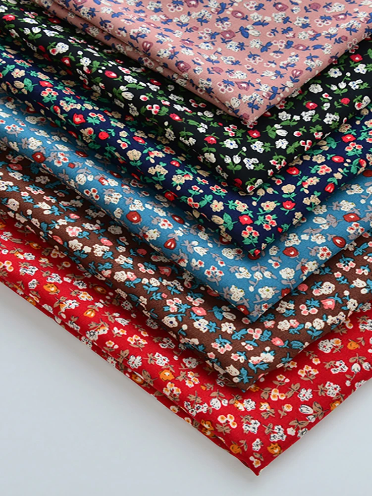 Floral Viscose Rayon Fabric Thin And Light Breathable for Sewing Summer Clothing Dresses by Half Meter