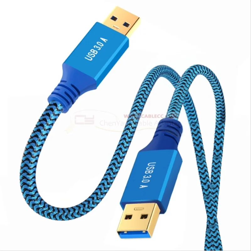 USB 3.0 Data Cable Male To Male Mobile Hard Drive BoxHigh-Speed Transmission Dual Male Heat Sink Network Shell Connection Note
