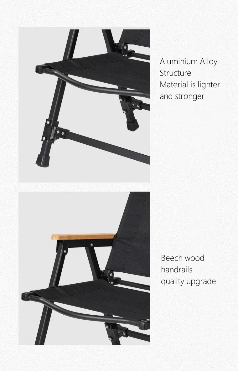 Enjoy good sale beech wood handrail aluminum alloy outdoor Kermit chair