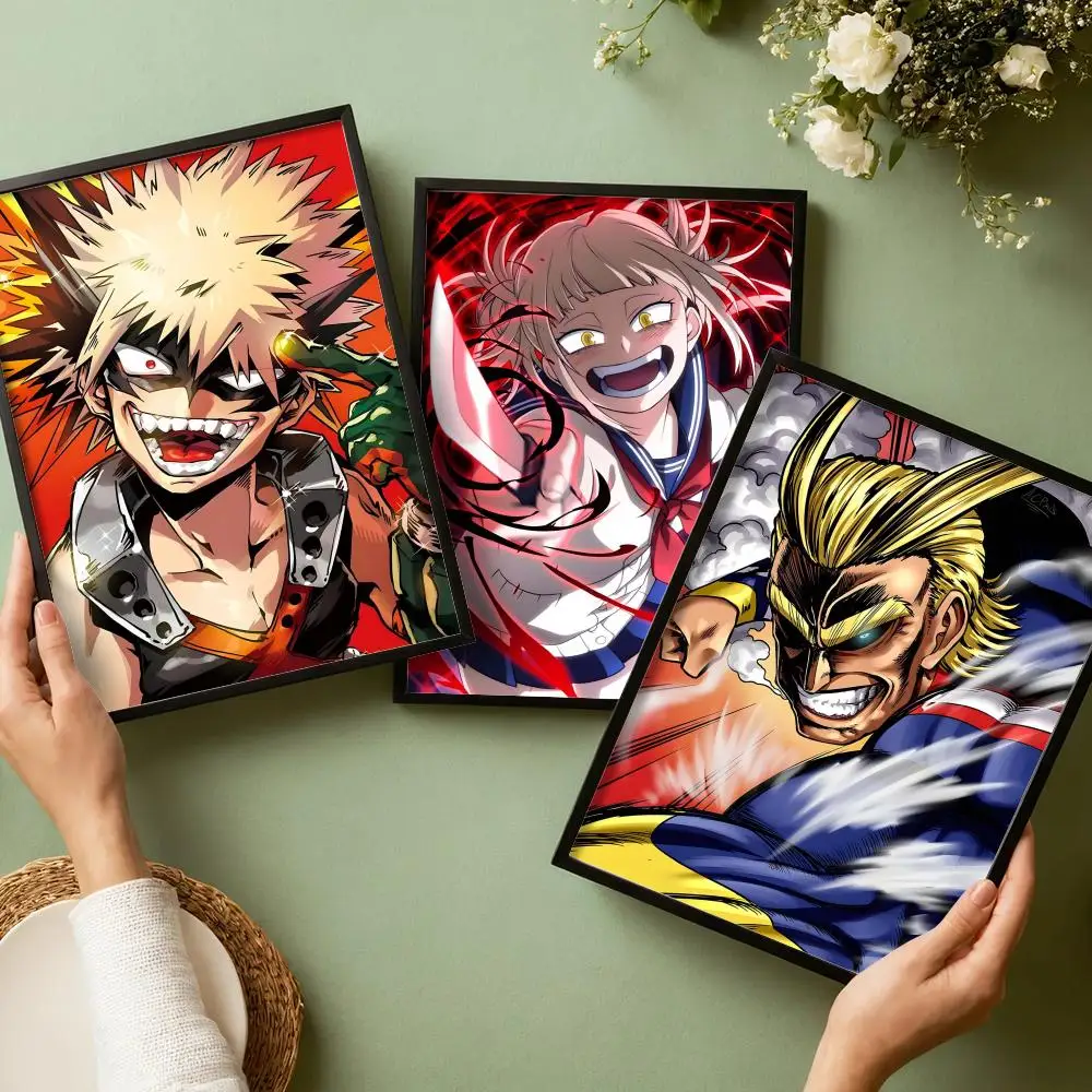 My Hero A-Academia Anime Poster Stickers HD Painting Self-Adhesive Art for Bedroom Living Room Home Decor Wall Decals Gift