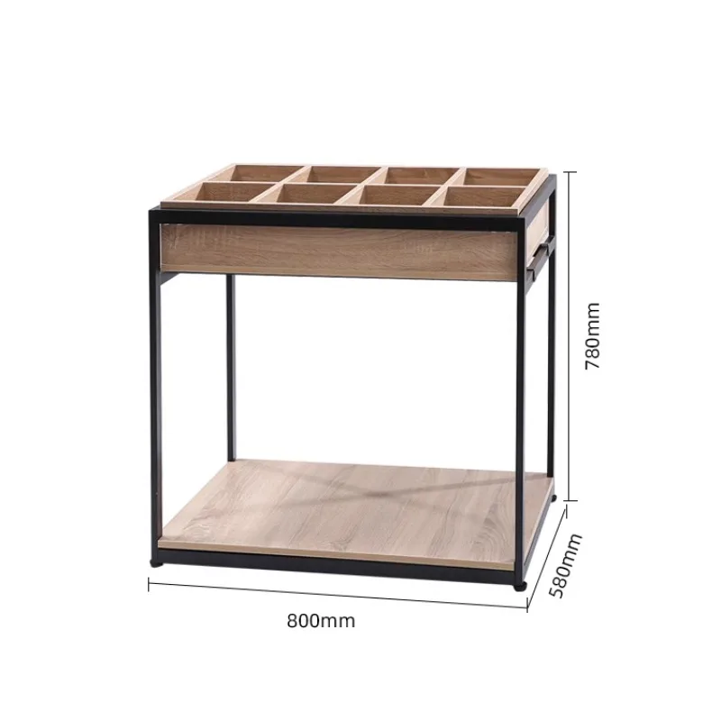 Supermarket Snack Shelf Display Rack Loose Weighing Cabinet Island Cabinet Convenience Store Snack Food Steel Wood Candy Cabinet