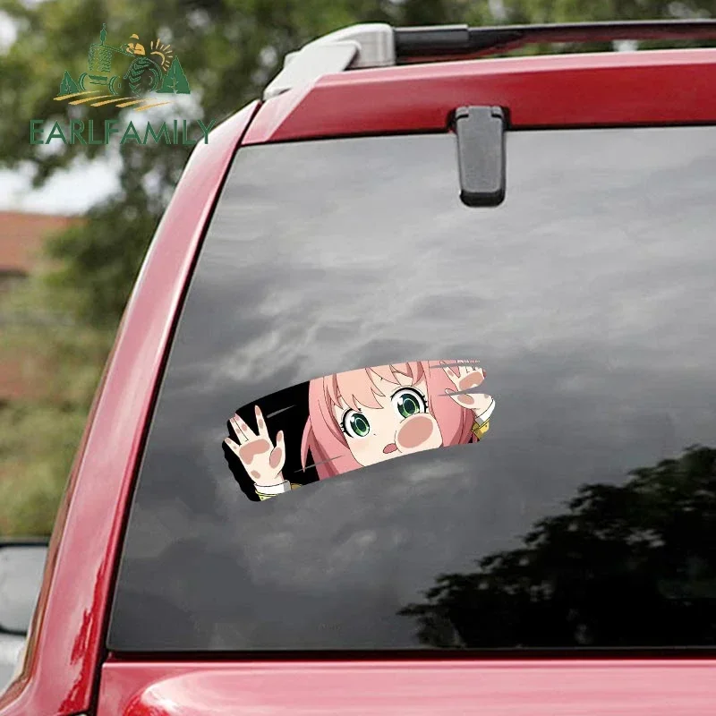 

EARLFAMILY 25cm for Anya Personality Car Accessories Stickers Motorcycle Windows Vinyl Car Wrap Decal Caravan Anime Waterproof