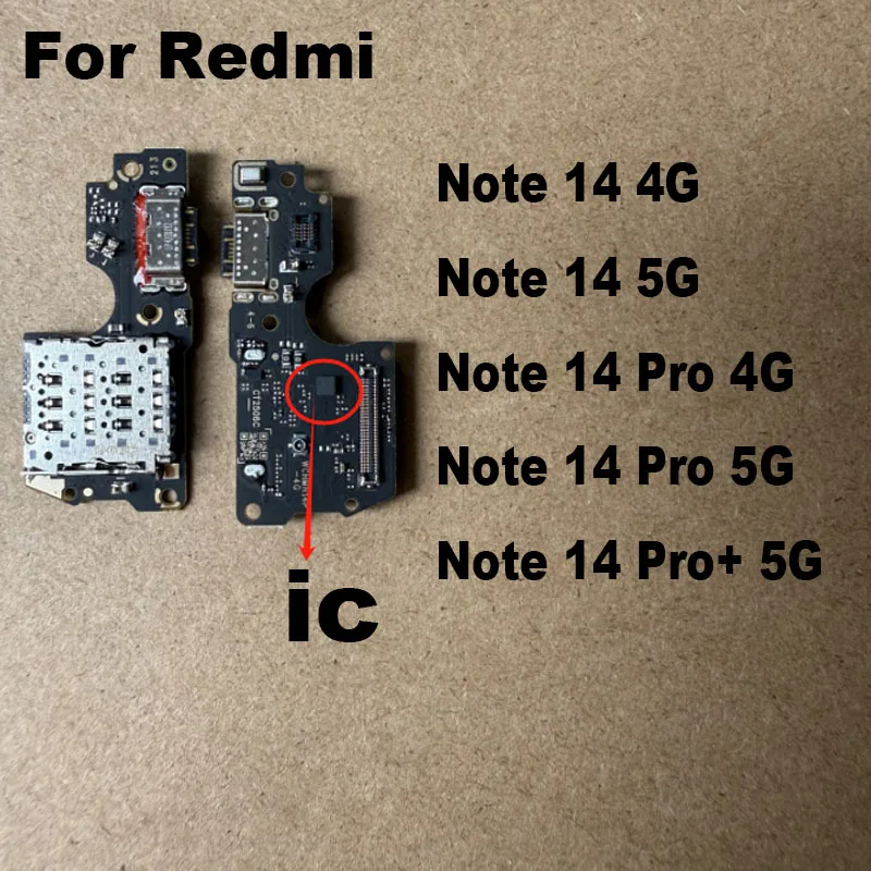 

Для Xiaomi Redmi Note 14 PRO + PLUS 4G 5G USB-порт для зарядки, док-станция, плата зарядного устройства, гибкий кабель, запасные части с микросхемой