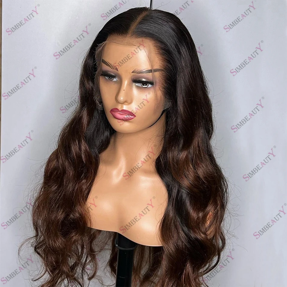 Indian Remy Human Hair 1B/30 Ombre 13x6 Deep Space Lace Front Wig Body Wave Natural Hairline 360 Lace Front Wig for Black Women