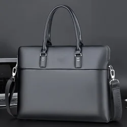 High Quality Men Briefcases Bag For 14 inch Laptop Business Travel Bags Handbags Leather Office Shoulder Bags For Man