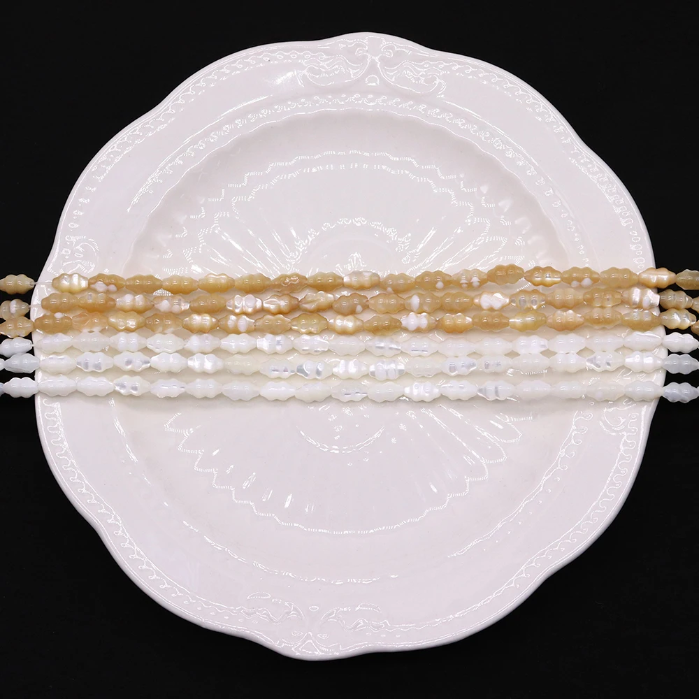 

Irregular Unique Natural Seawater Shell Loose Straight-Hole White Original-Color Trochus Beads DIY Jewelry Accessories Bracelets