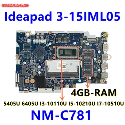 GS452/GS552/GS752 NM-C781 For Lenovo Ideapad 3-15IML05 With 5205U 6405U I3-10110U I5-10210U I7-10510U CPU 4GB-RAM SPS:5B20S44234
