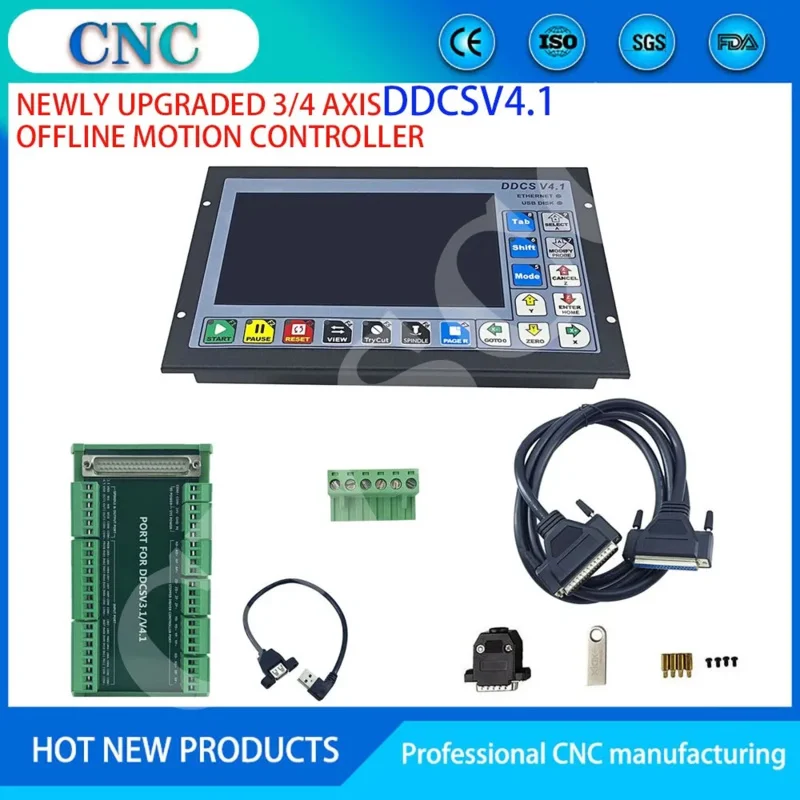 CNC Motion Control System DDCSV4.1 /DDCSV3.1 Upgrade Engraving Machine 3/4-Axis Controller, Support G Code And Standard Handwhee