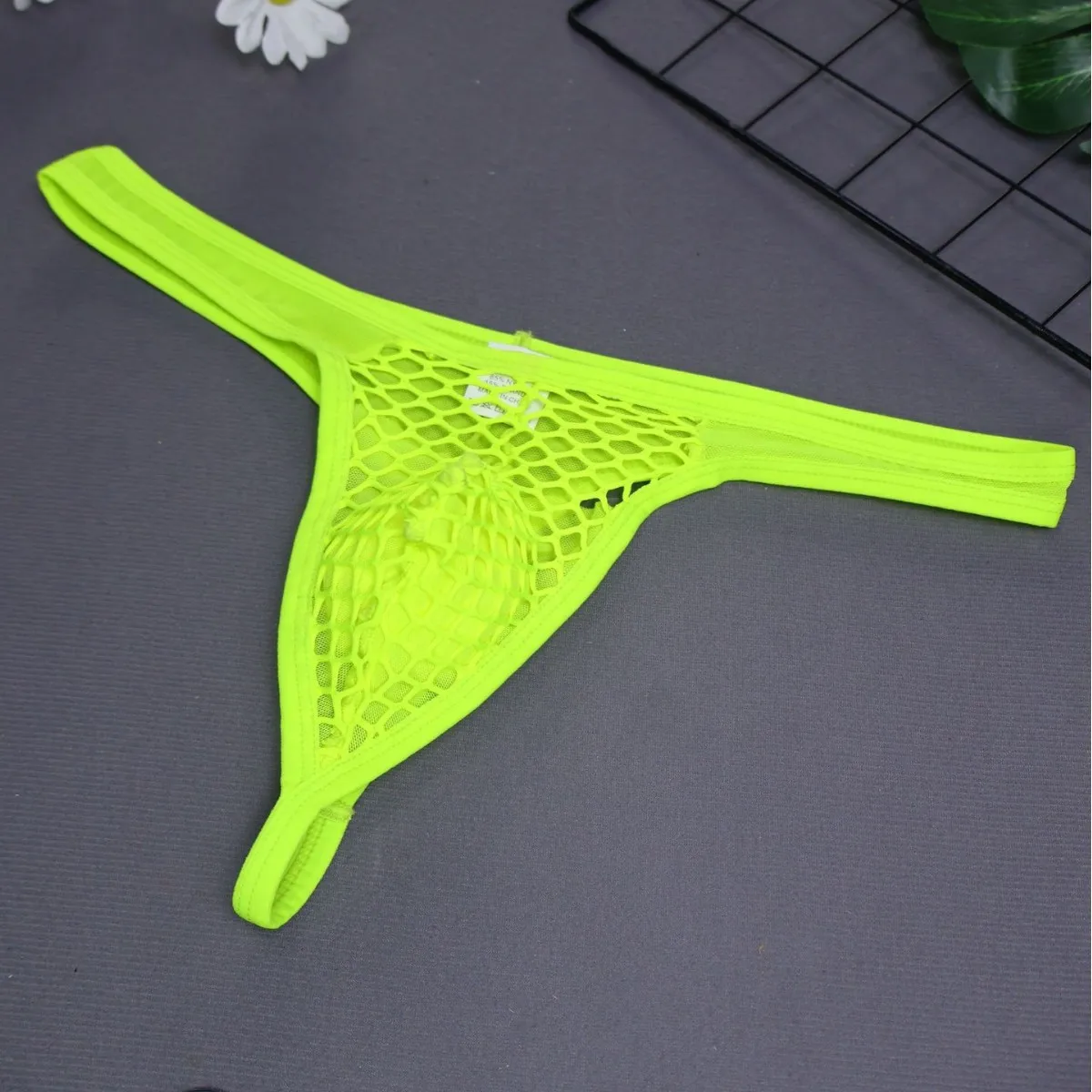 الرجال شبكة شير ثونغ تنفس شبكة صيد السمك مثليون جنسيا مثير الانتفاخ T-الظهر الملابس الداخلية شفافة العشير g-سلسلة للبالغين المثيرة ارتداء #1