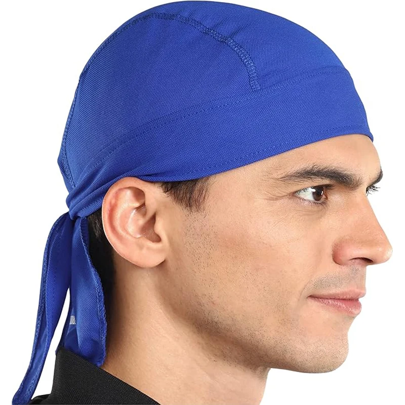 Summer lightweight sweat-absorbing and breathable pirate hat for outdoor sports, pure color pirate headscarf, small hat