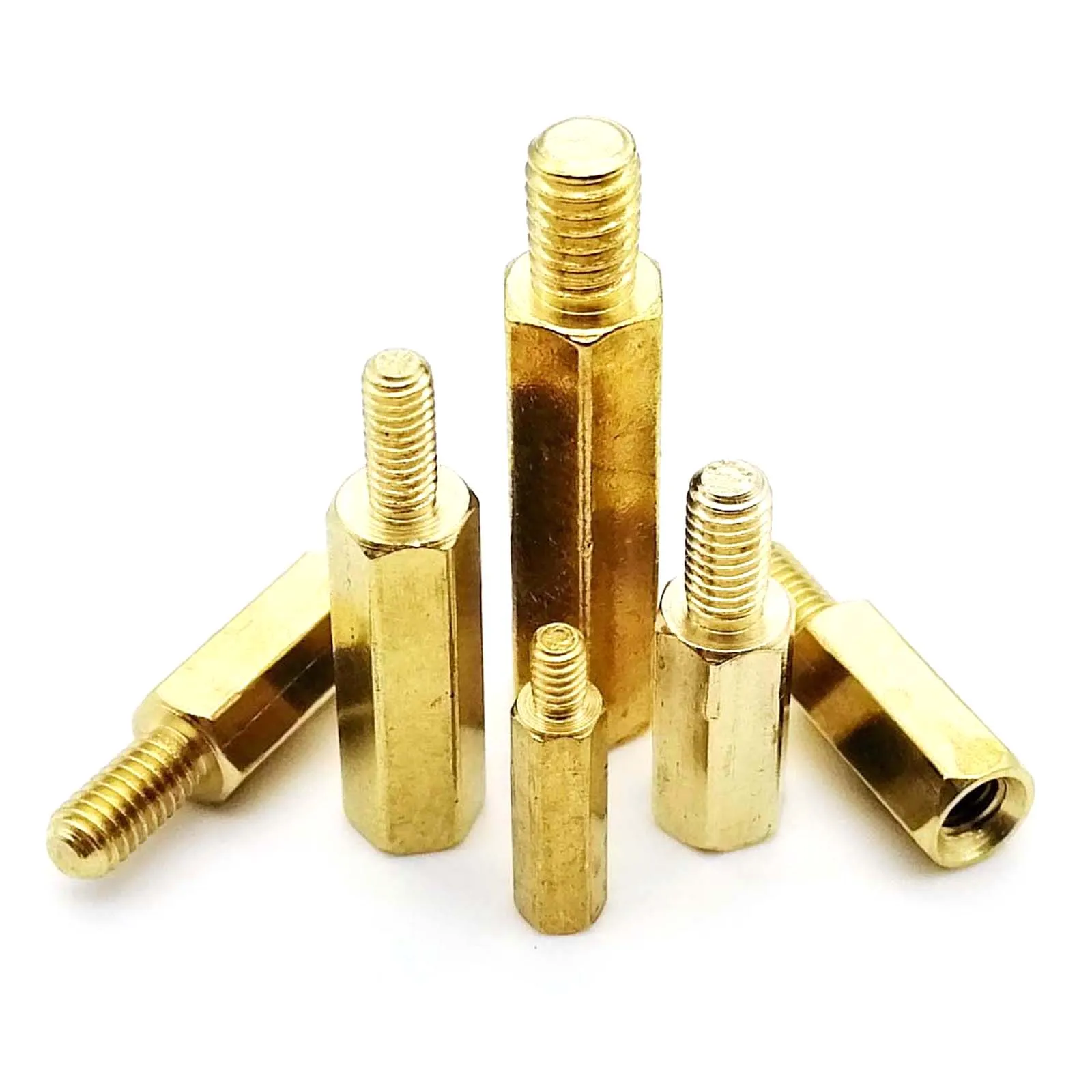 10/50pcs Solid Brass Copper M2 M2.5 M3 M4 PCB Board Motherboard Hex Standoff Hexagon Pillar Column Male Female Spacer Bolt