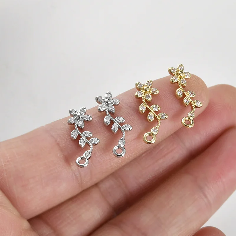 

Подвеска из циркона с изысканным маленьким цветком, цвет золота 14 карат, для самостоятельного изготовления браслетов, ожерелий, серег, аксессуаров, материал для рукоделия