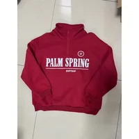 Zekye Spring Hoodies Women Letter Print Sweatshirt Hoodie Red Turtleneck Half Zipper Collar Pullover Tops K Pop Clothes Y2k - Image 6