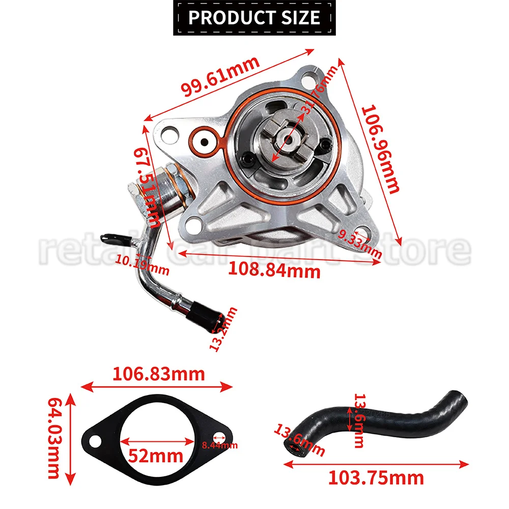 For 3 6 CX-5 2.2 Diesel SKYACTIV 2013-2017 Car Vacuum Pump Set SHY218G00A SH1518G00 SH1518G00A