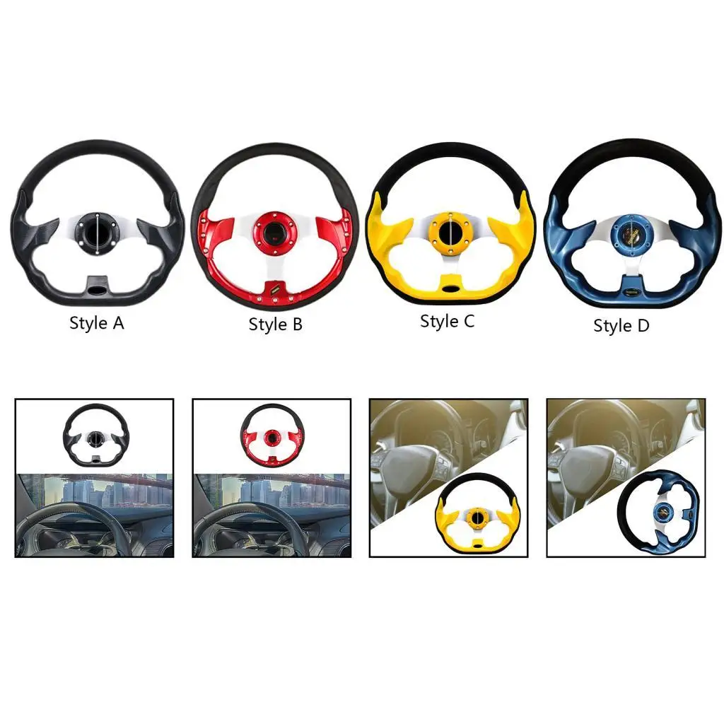 عجلة القيادة مع زر القرن سهلة التركيب 320 مم عالية الأداء تحل محل ملحق السيارة الرياضية سباق الانجراف عجلة القيادة #4