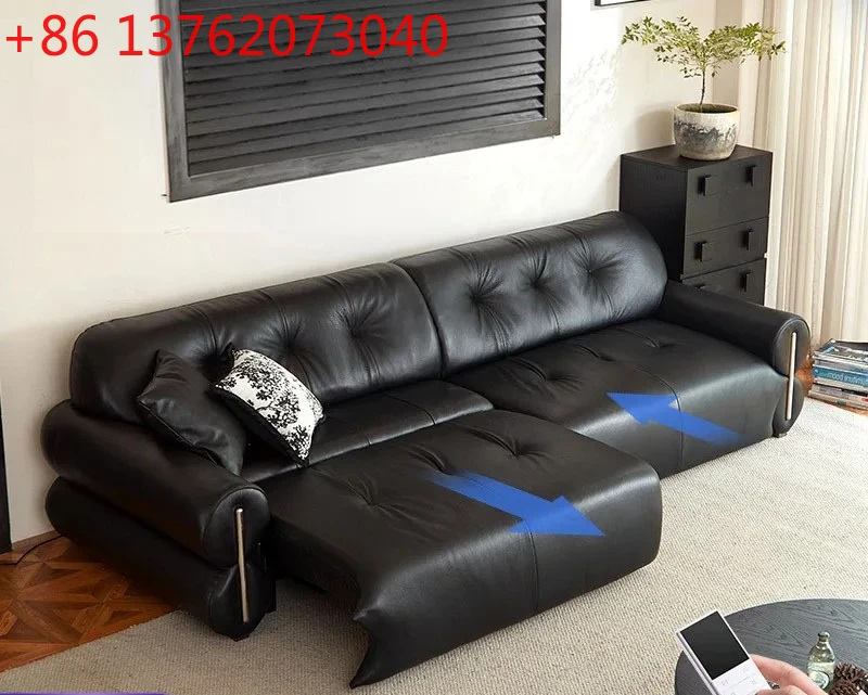 TT    Zero Wall Electric Brown Sugar Sofa Telescopic Living Room Adjustable Black Functional Sofa Bed