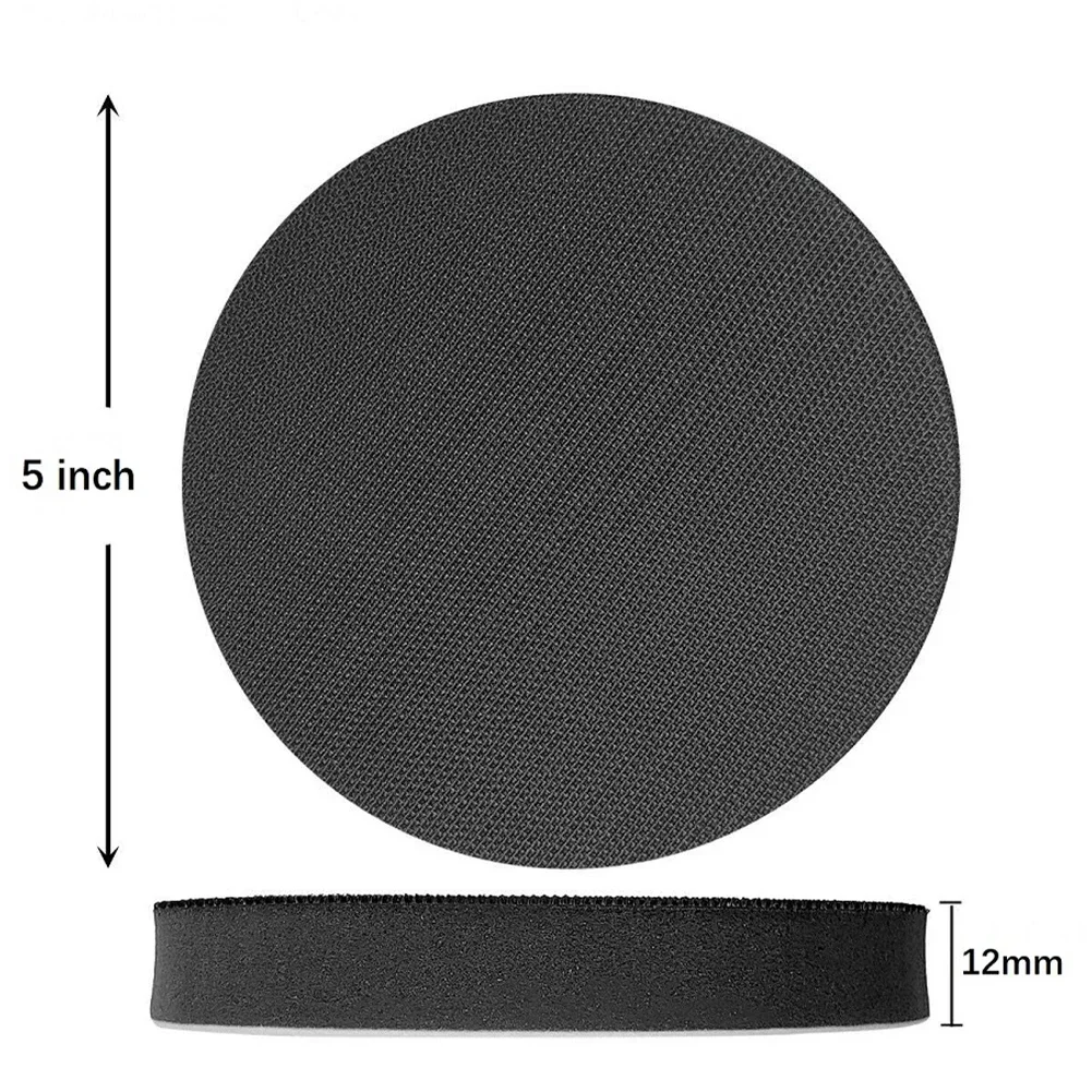 1PC 5 In Soft Sponge Interface Pads 125mm Sanding Pad Hook Loop Sander Discs Surface Polishing Buffer Backing Mat Abrasive Tool