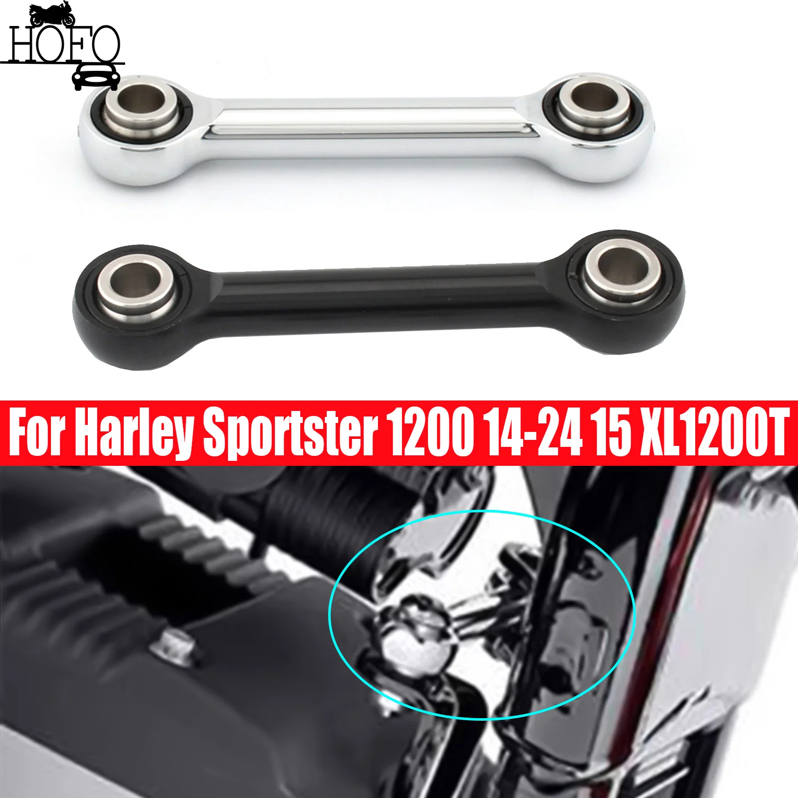 

Motorcycle Engine Suspension Bracket Link For Harley Sportster 1200 14-24 15 XL1200T Black