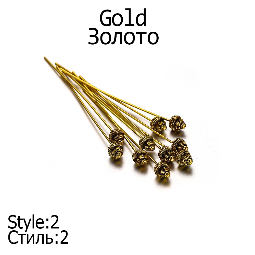 20 Stks/partij 50Mm Antieke Zilveren Bloem Hoofdspelden Voor Sieraden Maken Diy Kralen Bal Spelden Naalden Bevindingen Voor Diy Oorbellen Sieraden