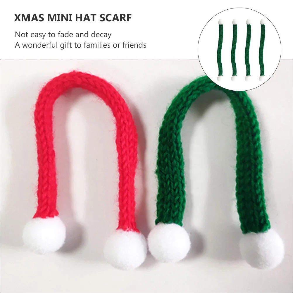 20Pcs Mini Xmas Knit Hat and Scarf Set Handmade Woolen DIY Accessory for Phone Covers Shoes Bags Decor Holiday Gift Craft