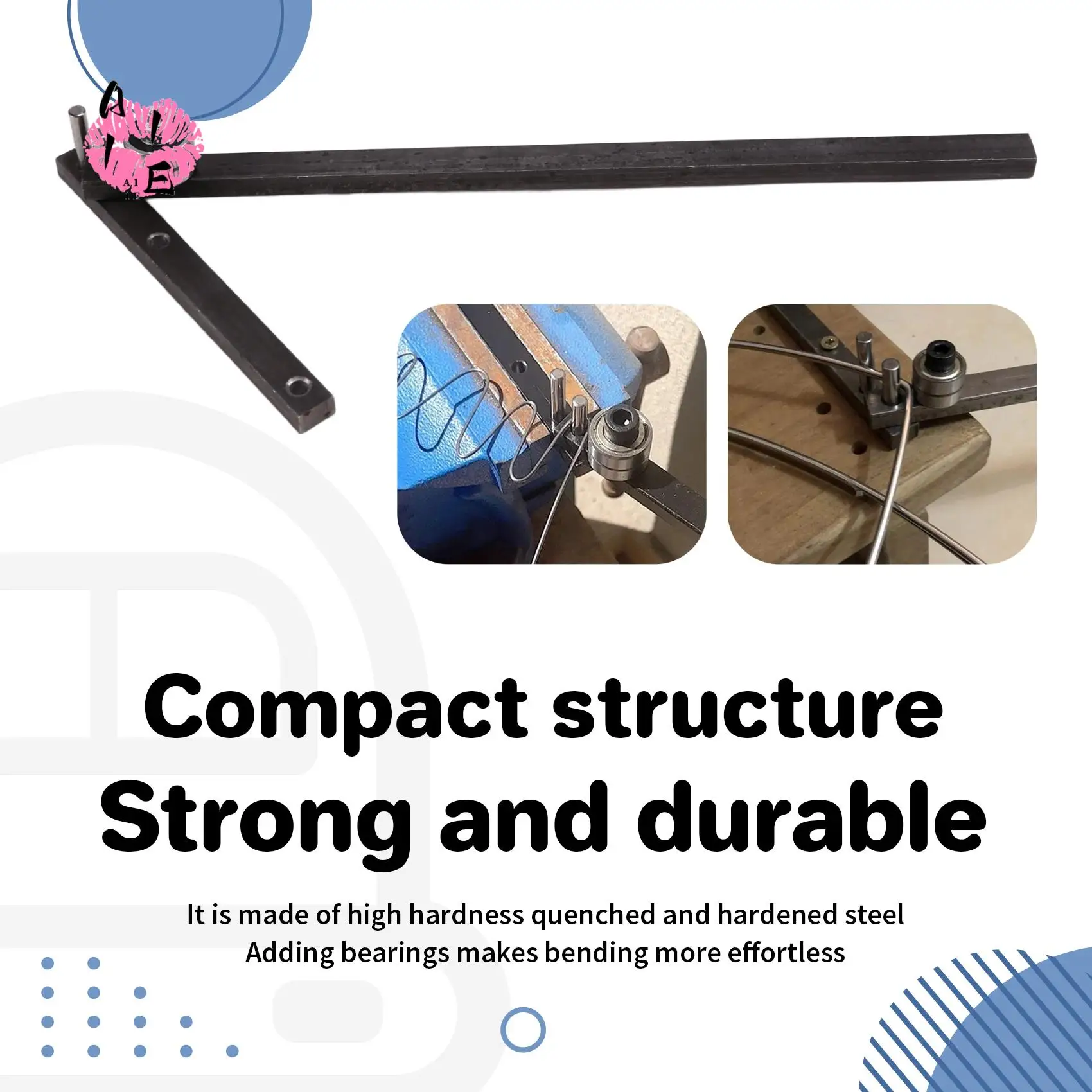 A11E-Manual Pipe Bender Steel Bar Bender DIY Woven Basket Anchor Hook Iron Steel Copper Strip Lamp Stand Manual Tool