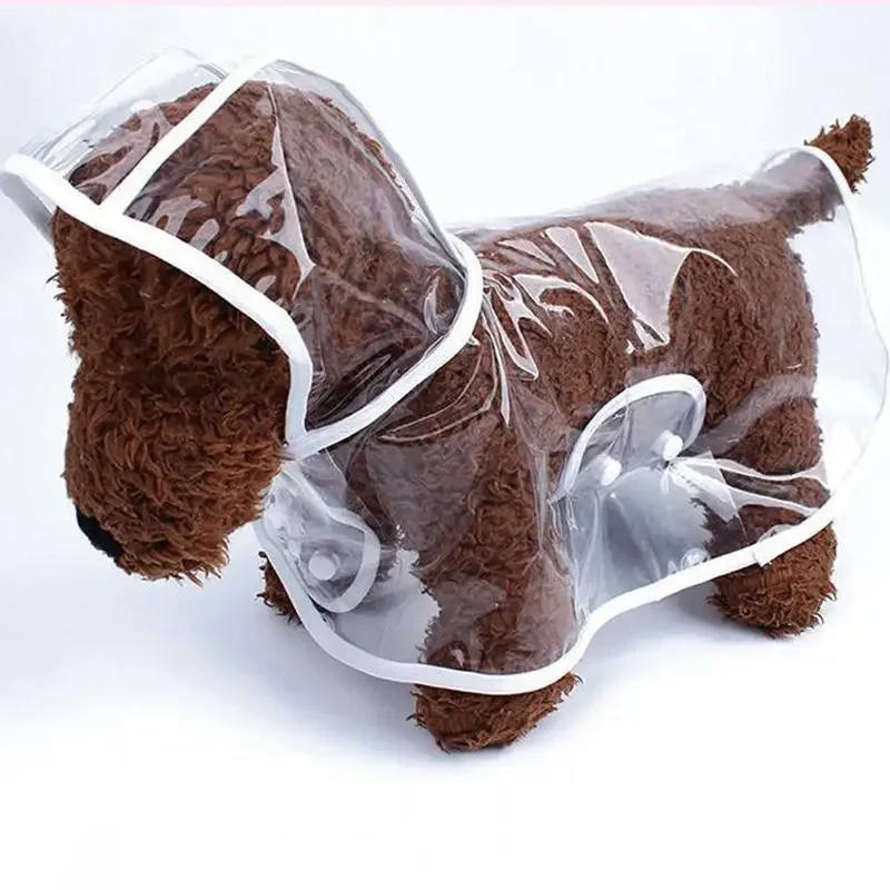 Pet Dog Puppy Transparent Rainwear Raincoat Pet Hooded Waterproof Jacket Clothes Soft PVC Small Dogs Raincoat Puppy Rain Poncho - view 5