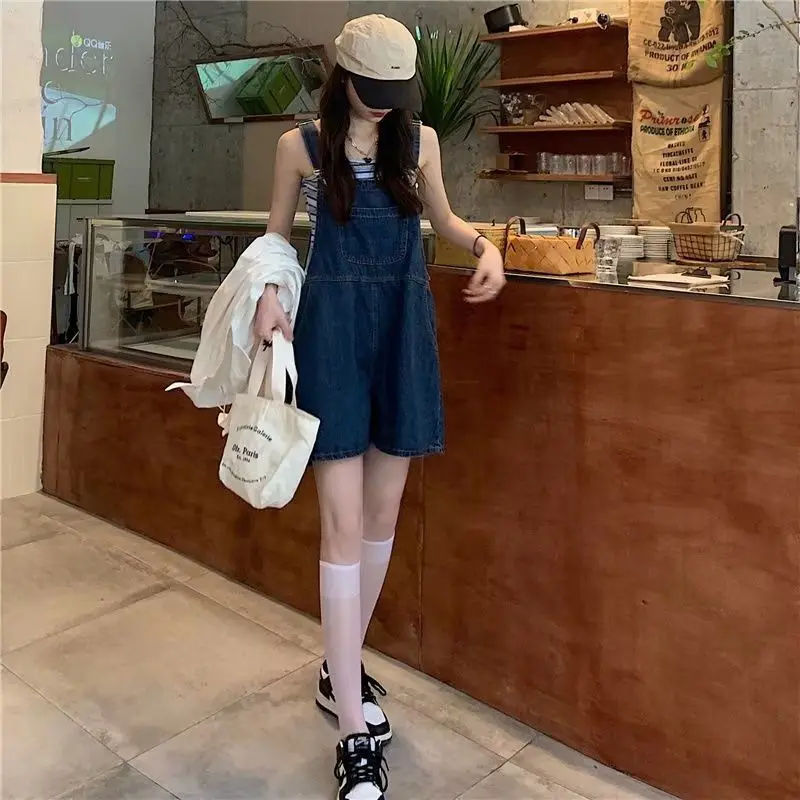 Pagliaccetti Tute da donna Combinaison Oneshoulder Colori Spalle Boyfriend Texture Panno da donna Riduzione multitasche per abbigliamento da spiaggia