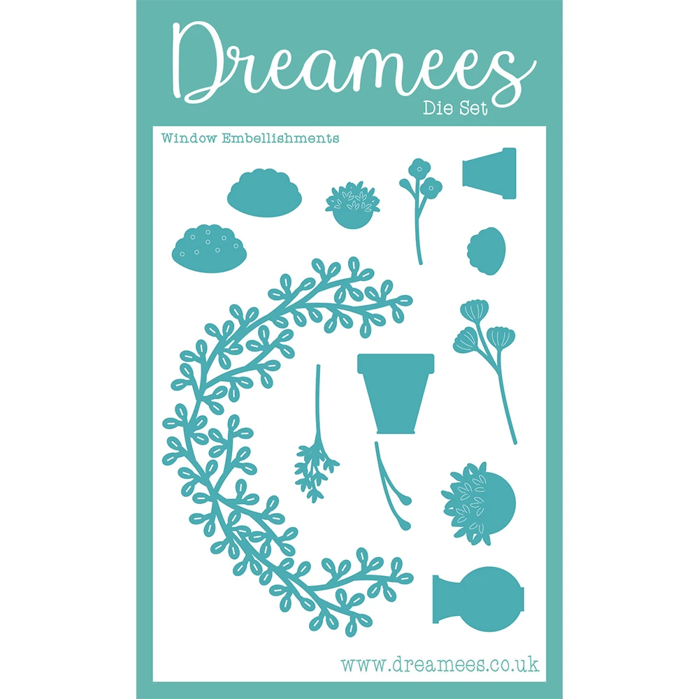 

Dieamees Window Embellishments A6 Die Set Window Boxes 7x7 Dies Stamps DIY Scrapbook Calendar Paper Card Template March 2026 New