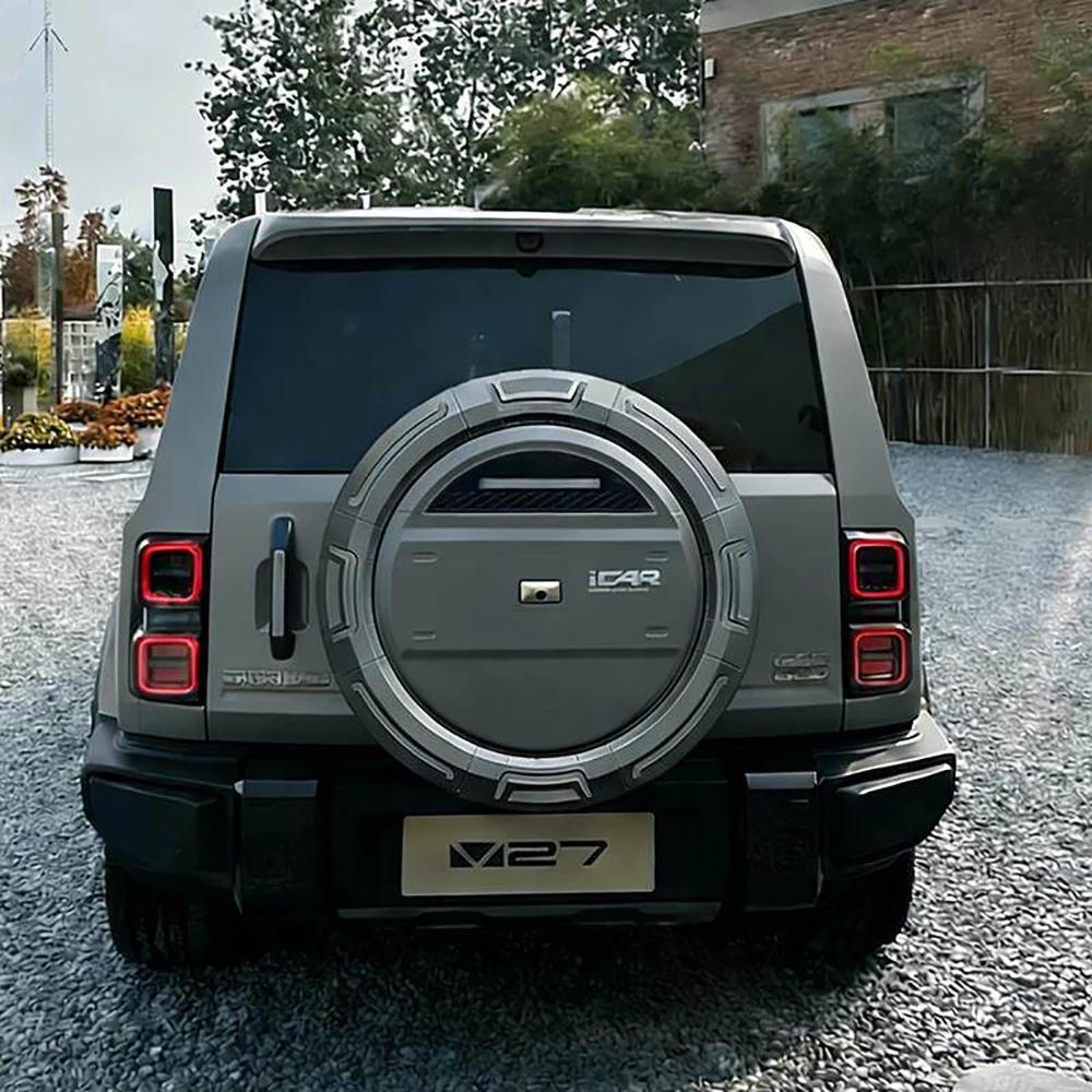 Mech Spare Tire Cover Modified Backpack Decorated Stainless Steel Tire Cover for Chery iCAR V27 2026 2027 Tire Spare Tire Shell - view 6