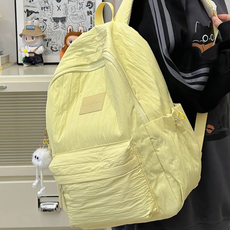 2026 new college style high-end leisure large capacity backpack for students, high-quality simple and lightweight storage bag