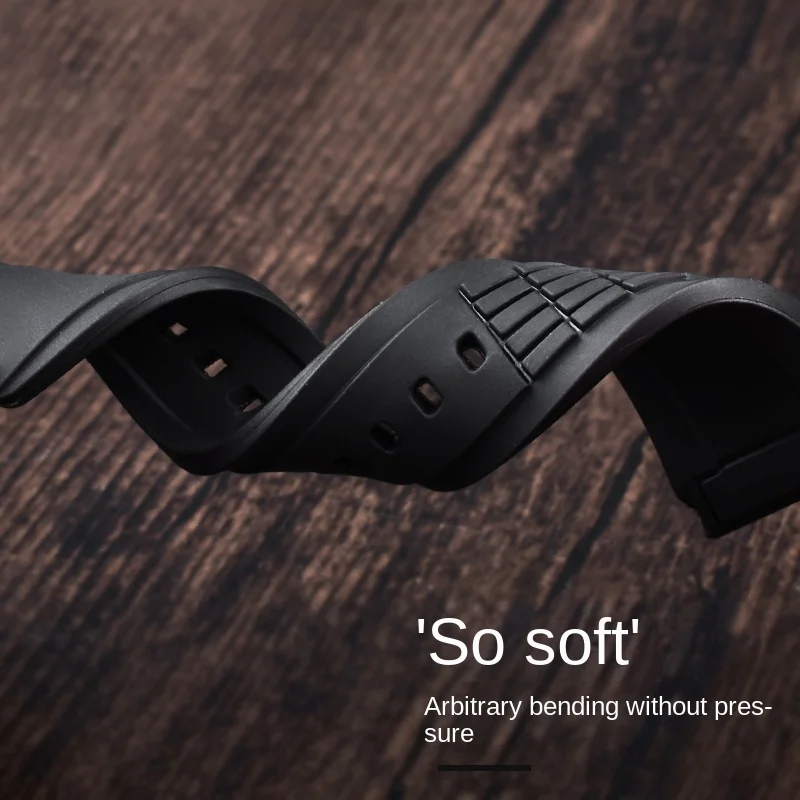 Cinturino orologio in silicone da 26 mm per Seiko Velatura SPC007J1 SRH005J1 SRQ001J1 SRH001J1 SRH013 cinturino impermeabile da uomo braccialetto nero