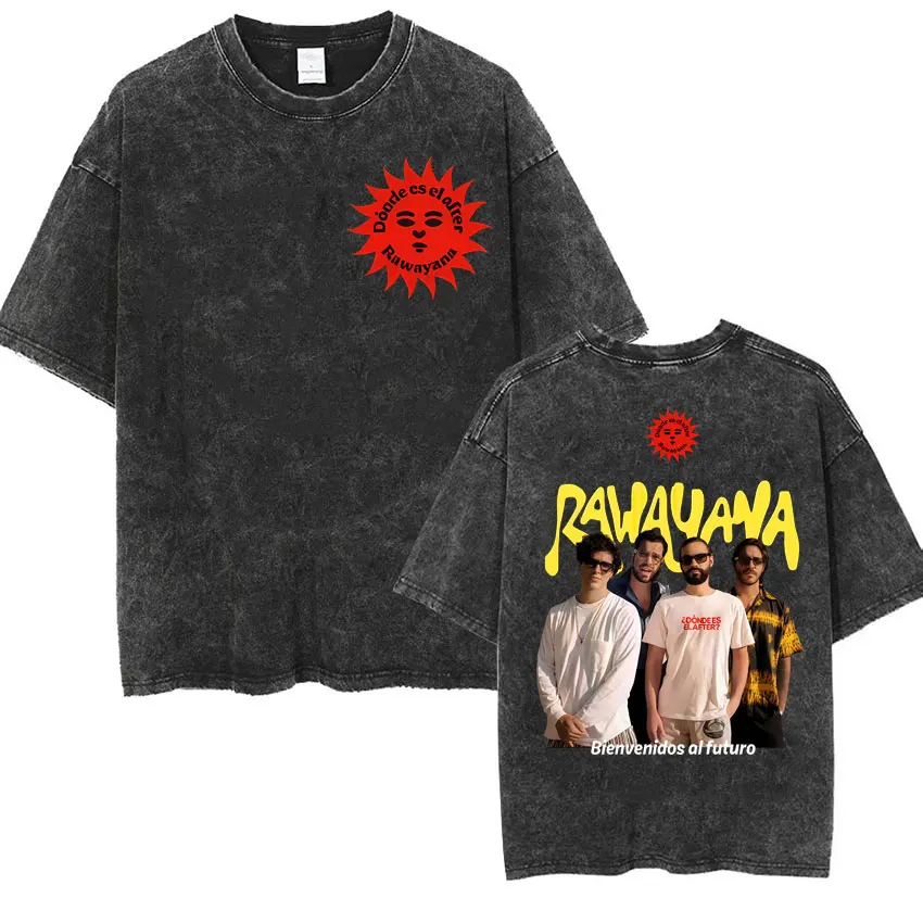 Customization Rawayana ¿Donde Es El After? Album Tour Graphic T-shirts Men's Clothing Fashion Retro Gothic T Shirts Washed 100%