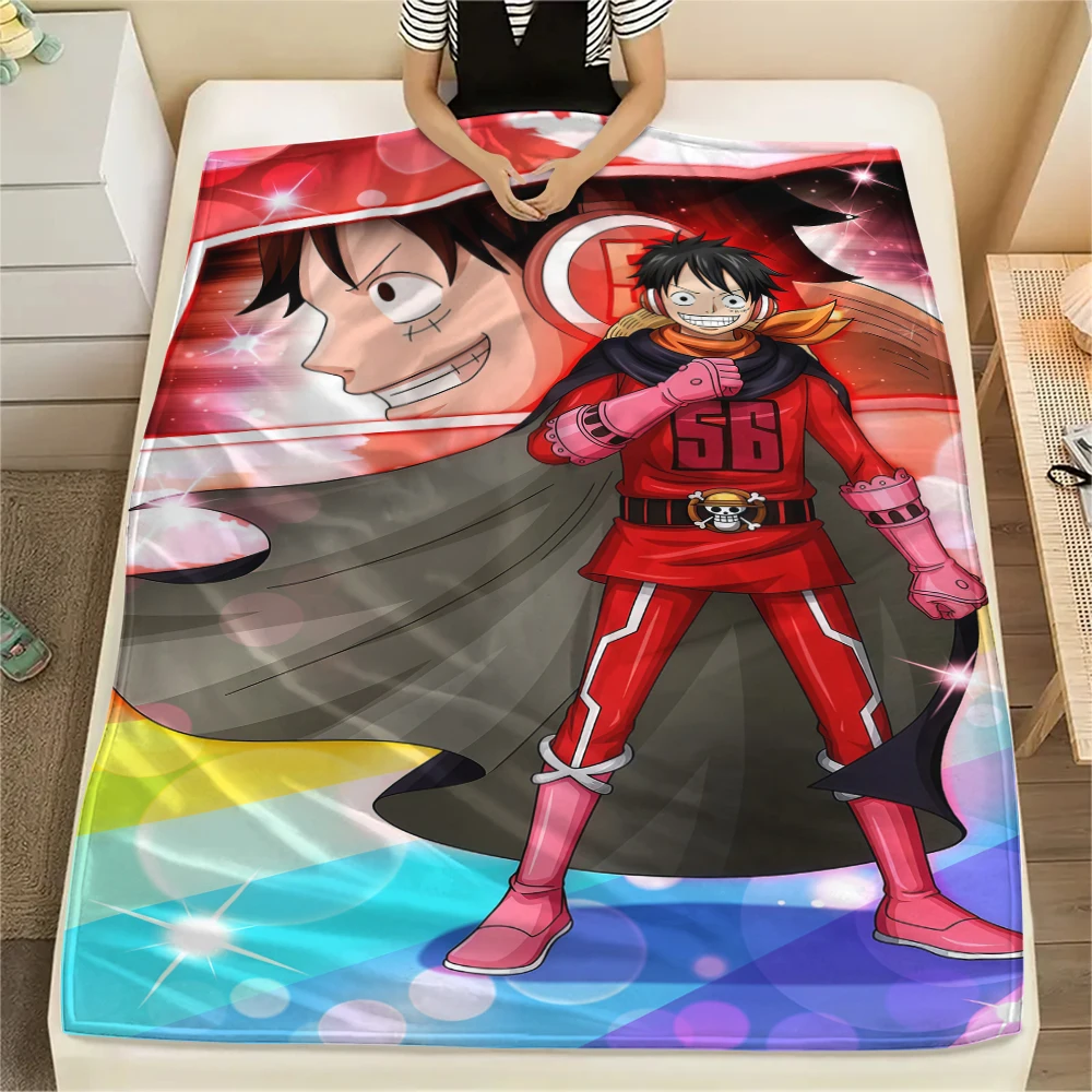 One Piece Monkey D. Luffy Flannel Blanket Pretty Printed Design For Home Bed Sofa Chair Travel Picnic -HE36
