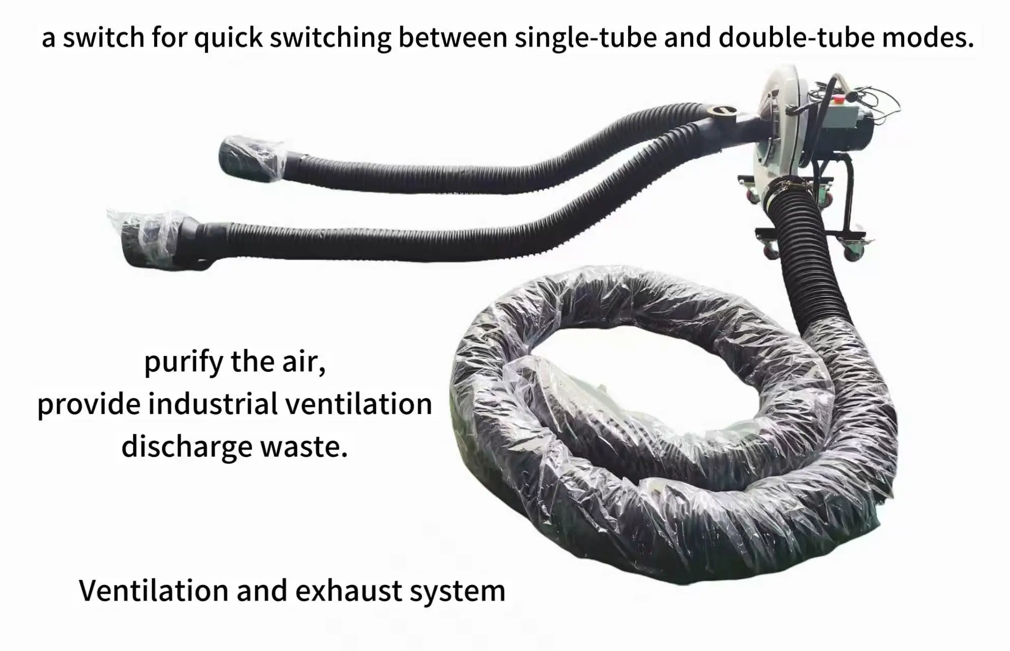 Semi-Automatic Dual Ended Switchable Portable 220V/380V 0.75/1.1kW Vacuum Cleaner Mobile Dust Collector for Vehicles