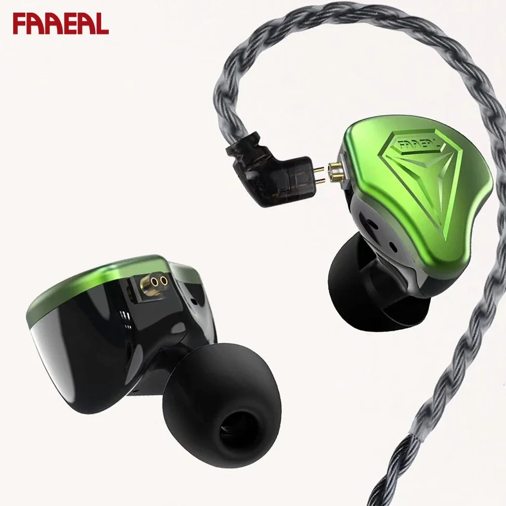 FAAEAL Unbounded Earphone 10mm Double Magnetic Dynamic Driver+DLC Diaphragm 2PIN Detachable Monitors HiFi Music IEM Headphones