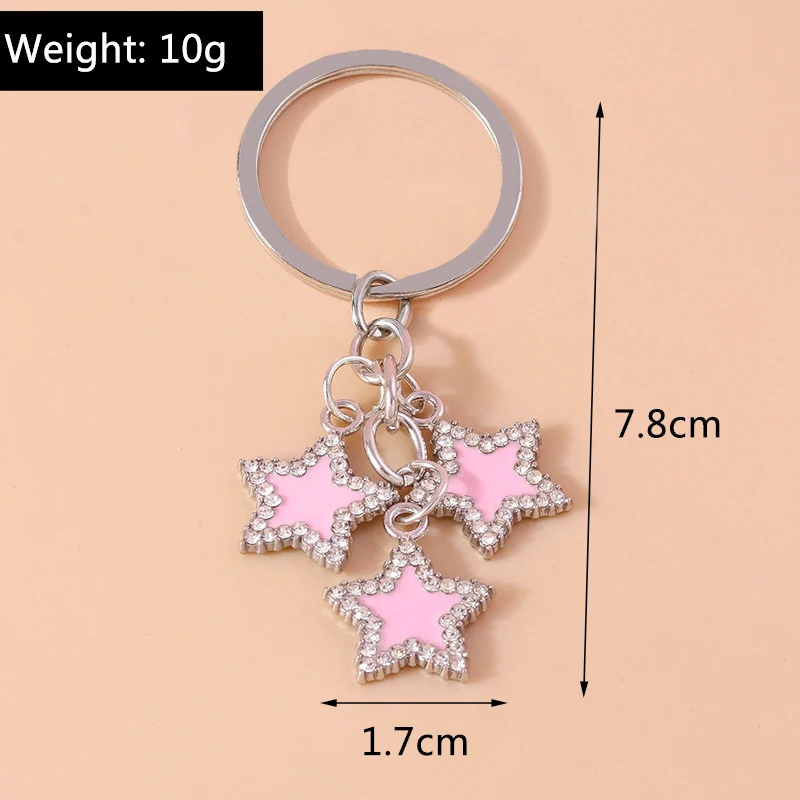 Aihua Y2K Schlüsselanhänger Kristall Stern Schlüsselanhänger für Frauen Männer Freundschaft Geschenk Handtasche Dekoration handgemachten Schmuck – Detail 22